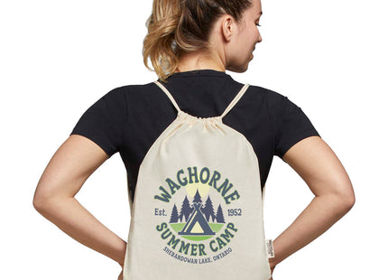 Borsa con cordoncino in cotone riciclato certificato GRS da 140 g/m² Oregon