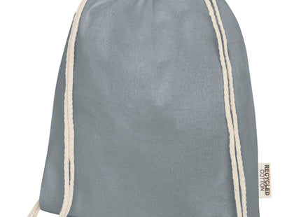 Borsa con cordoncino in cotone riciclato certificato GRS da 140 g/m² Oregon
