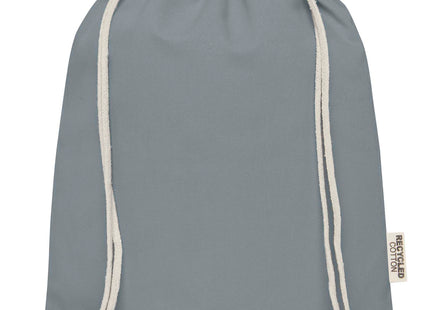 Borsa con cordoncino in cotone riciclato certificato GRS da 140 g/m² Oregon