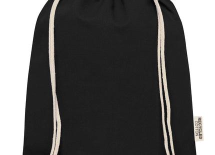 Borsa con cordoncino in cotone riciclato certificato GRS da 140 g/m² Oregon