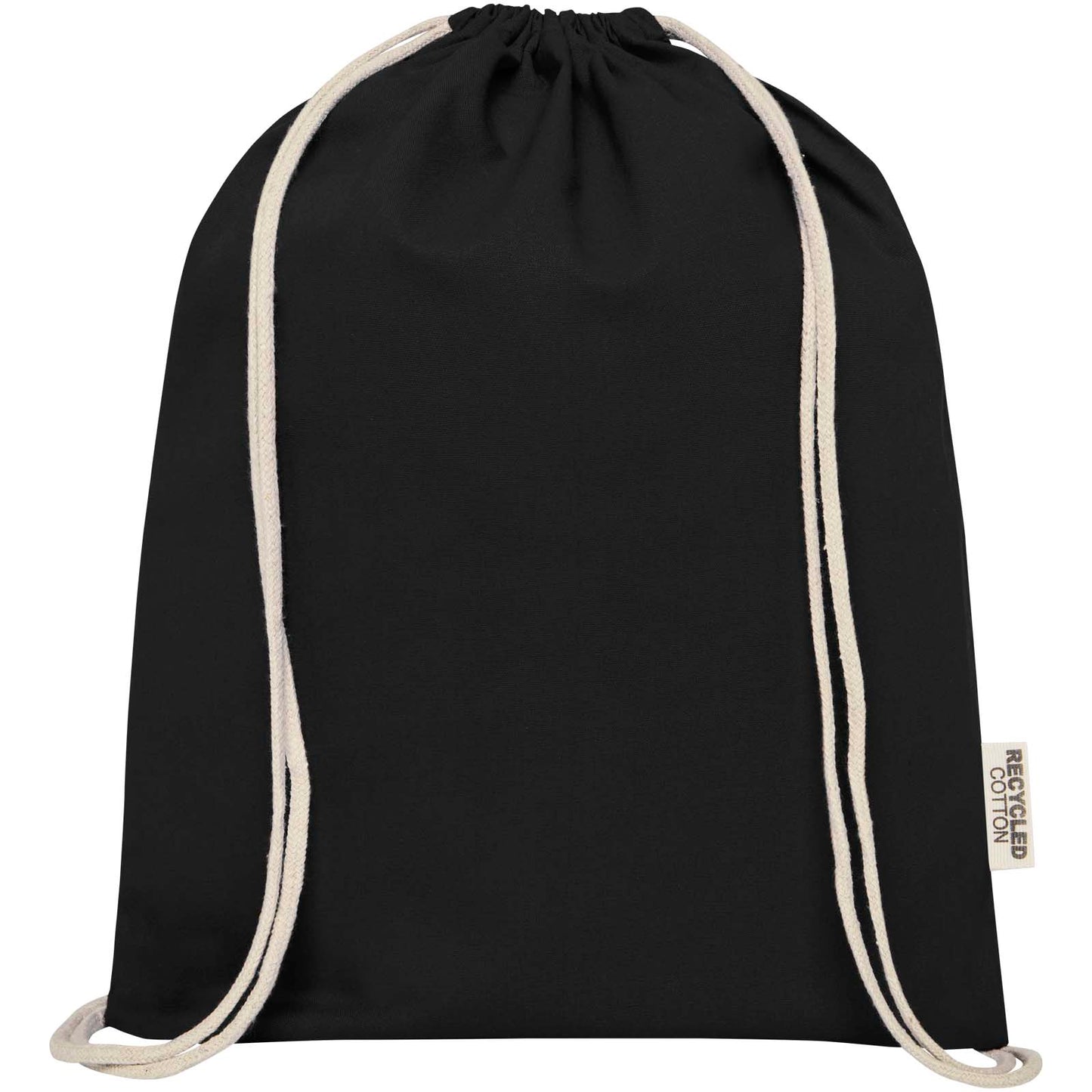 Borsa con cordoncino in cotone riciclato certificato GRS da 140 g/m² Oregon