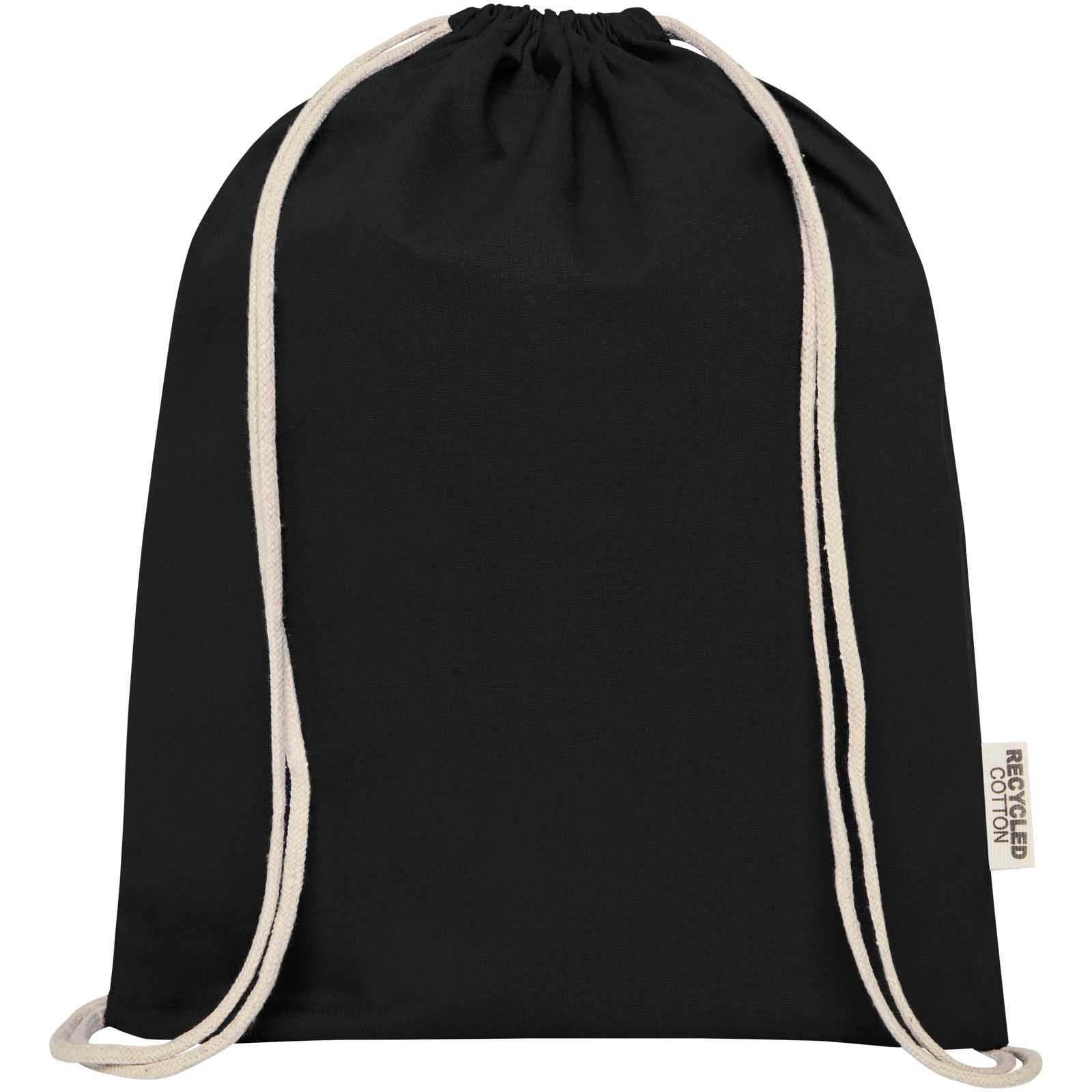 Borsa con cordoncino in cotone riciclato certificato GRS da 140 g/m² Oregon