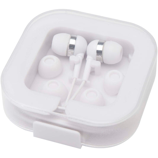 Auricolari tipo C cablati con astuccio in plastica riciclata Dofida