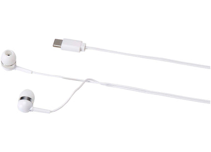 Auricolari tipo C cablati con astuccio in plastica riciclata Dofida