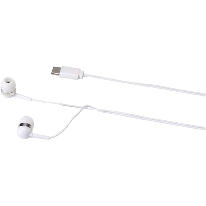 Auricolari tipo C cablati con astuccio in plastica riciclata Dofida
