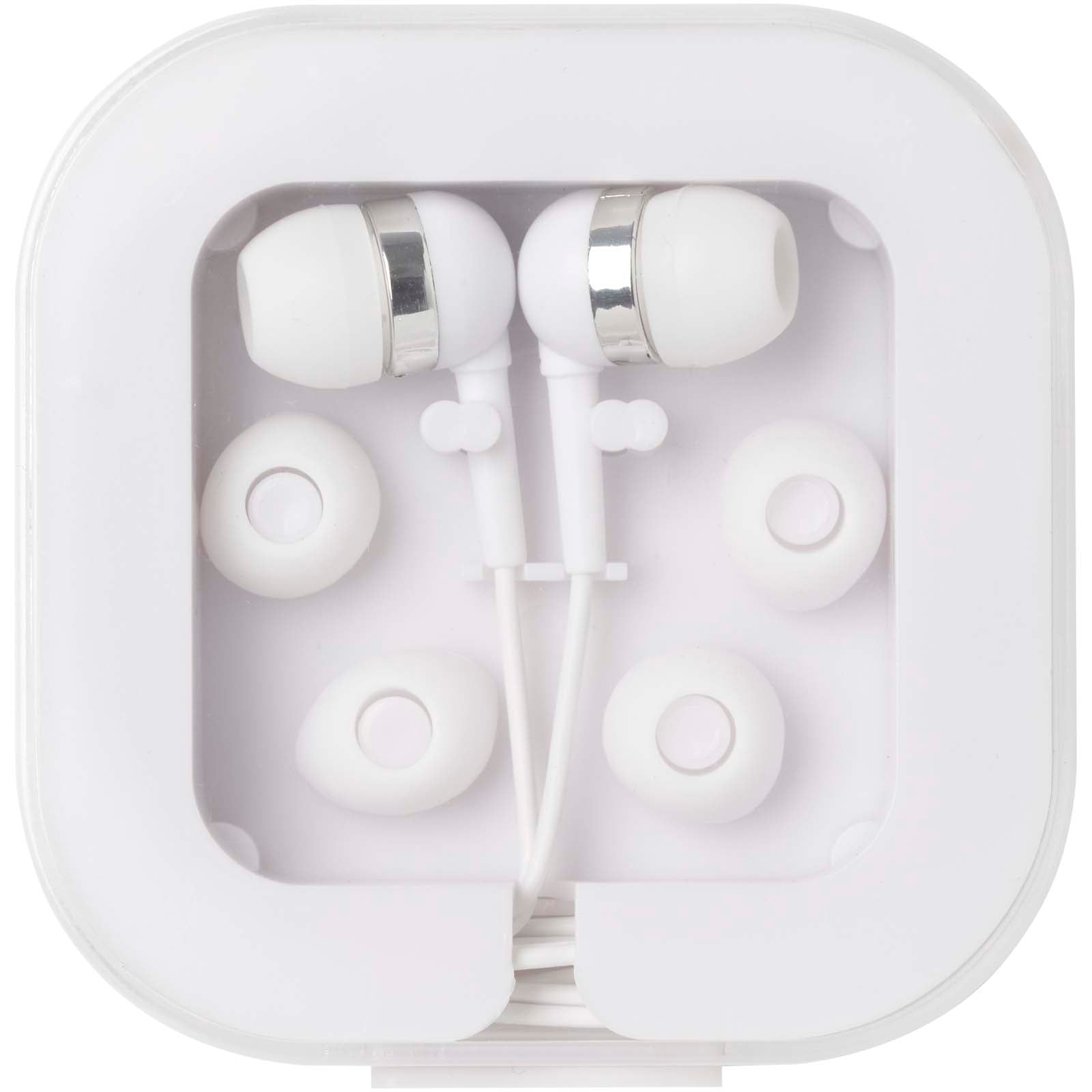 Auricolari tipo C cablati con astuccio in plastica riciclata Dofida