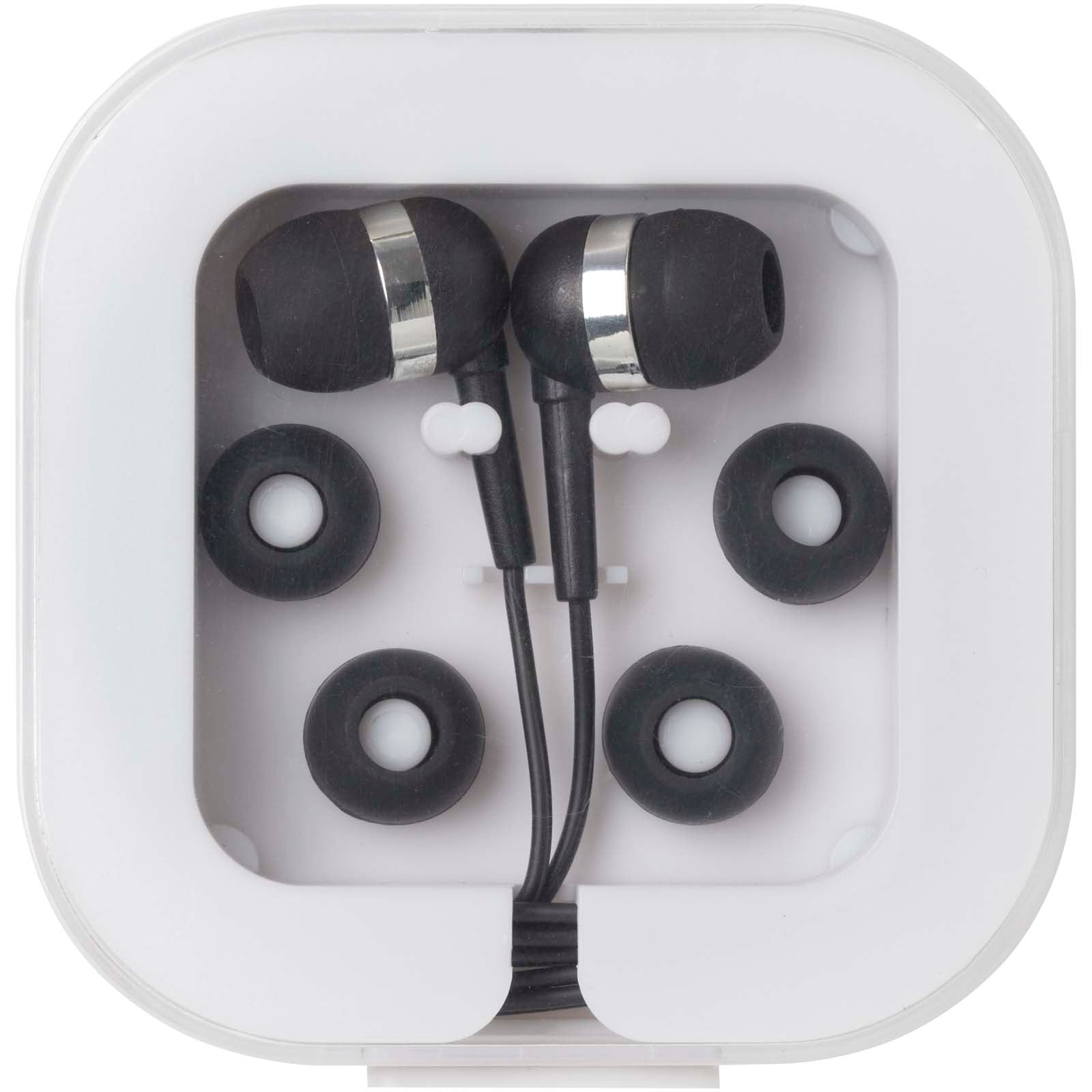 Auricolari tipo C cablati con astuccio in plastica riciclata Dofida