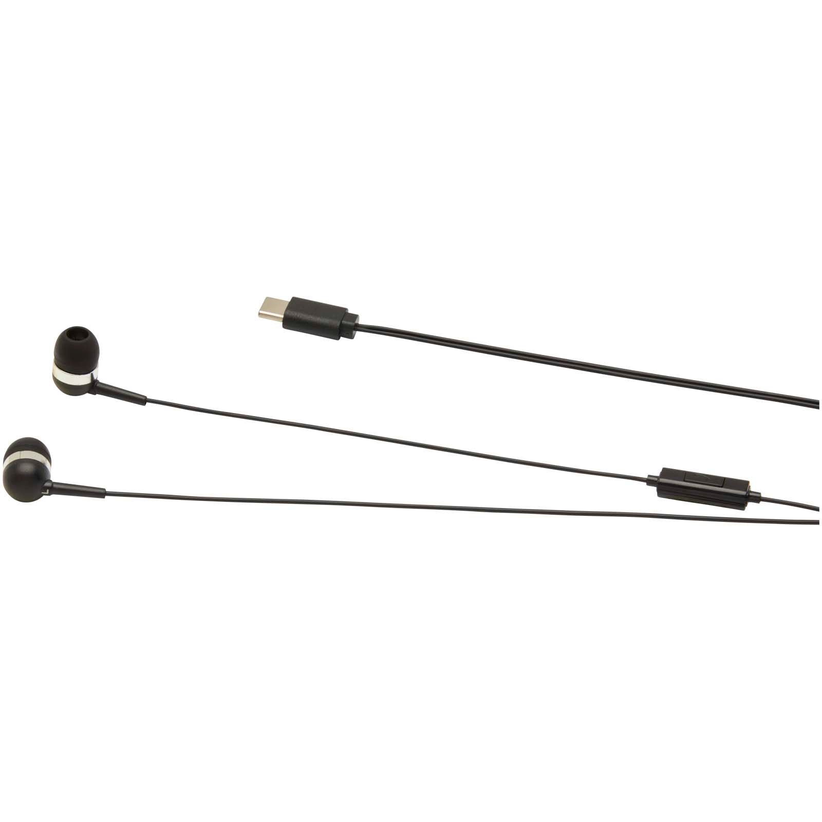Cuffie tipo C cablate con astuccio in plastica riciclata Baekdu