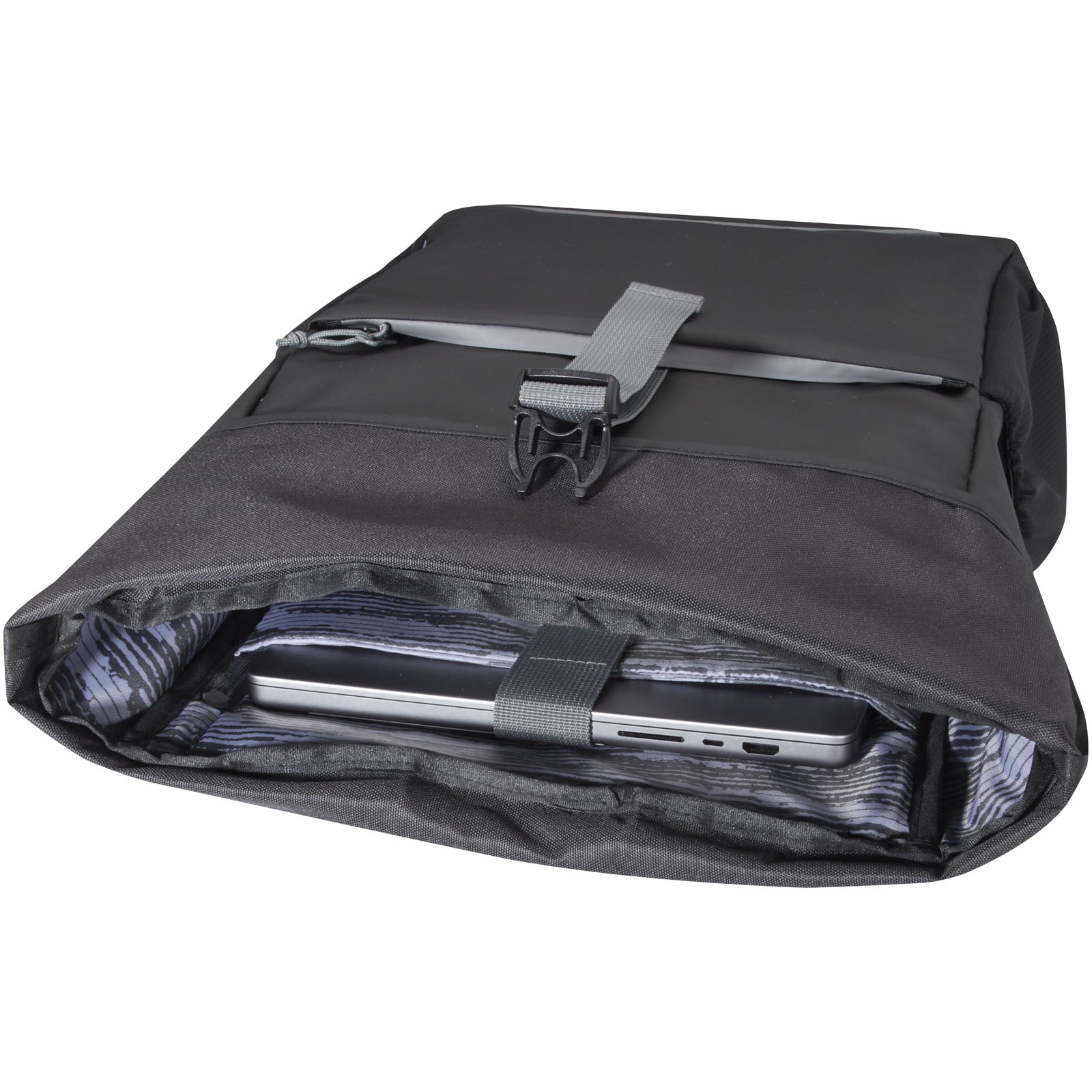 Borsa roll-top per bicicletta impermeabile in materiale riciclato certificato GRS per portatile da 15" Aqua