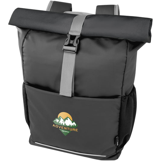 Borsa roll-top per bicicletta impermeabile in materiale riciclato certificato GRS per portatile da 15" Aqua