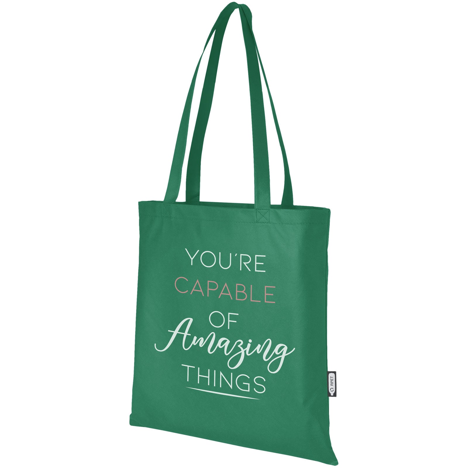 Tote bag convention in tessuto non tessuto riciclato certificato GRS Zeus 6l