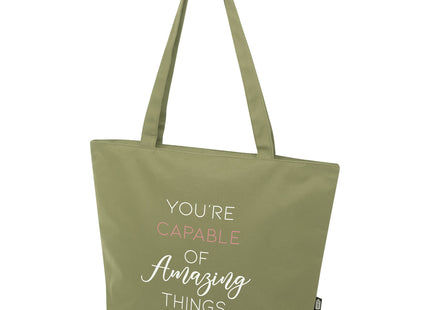 Tote bag in materiale riciclato certificato GRS con cerniera Panama 20l