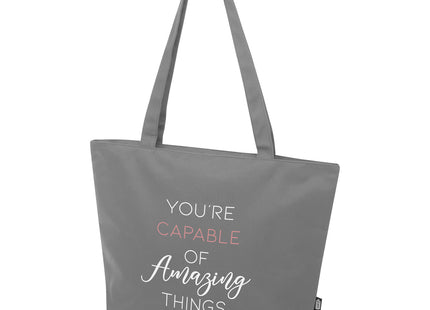 Tote bag in materiale riciclato certificato GRS con cerniera Panama 20l