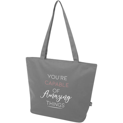Tote bag in materiale riciclato certificato GRS con cerniera Panama 20l