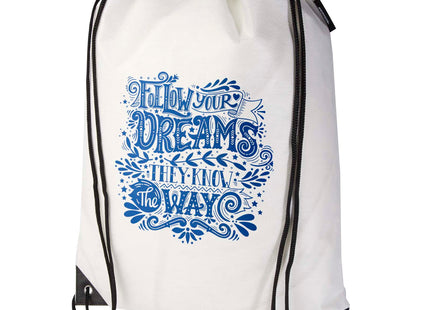 Borsa con coulisse in tessuto non tessuto riciclato certificato GRS Evergreen - 5L