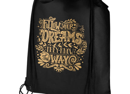 Borsa con coulisse in tessuto non tessuto riciclato certificato GRS Evergreen - 5L