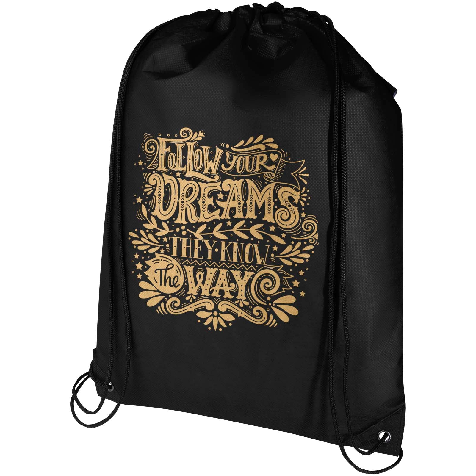Borsa con coulisse in tessuto non tessuto riciclato certificato GRS Evergreen - 5L