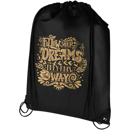 Borsa con coulisse in tessuto non tessuto riciclato certificato GRS Evergreen - 5L