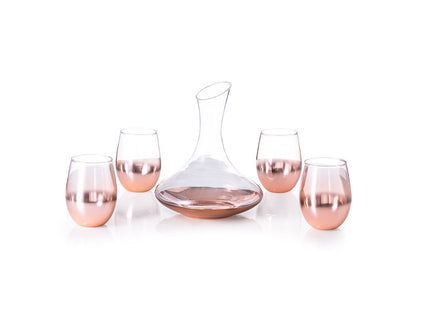 Set da vino in vetro, con un delicato e innovativo rivestimento rosa sfumato
