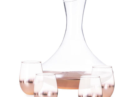 Set da vino in vetro, con un delicato e innovativo rivestimento rosa sfumato
