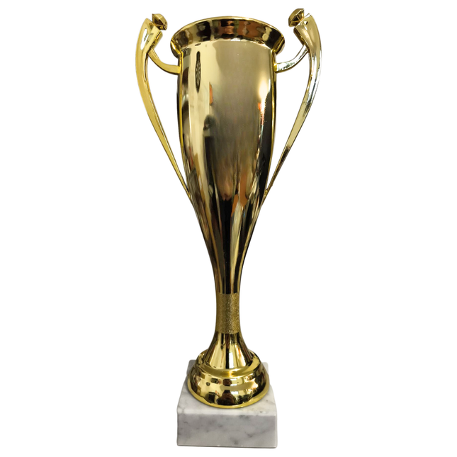 Coppa con manici colore oro in ABS 34 cm
