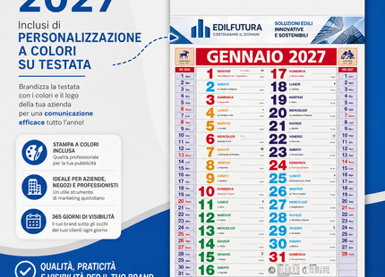 Kit 100 calendari 2027 + 100 penne - Modello color