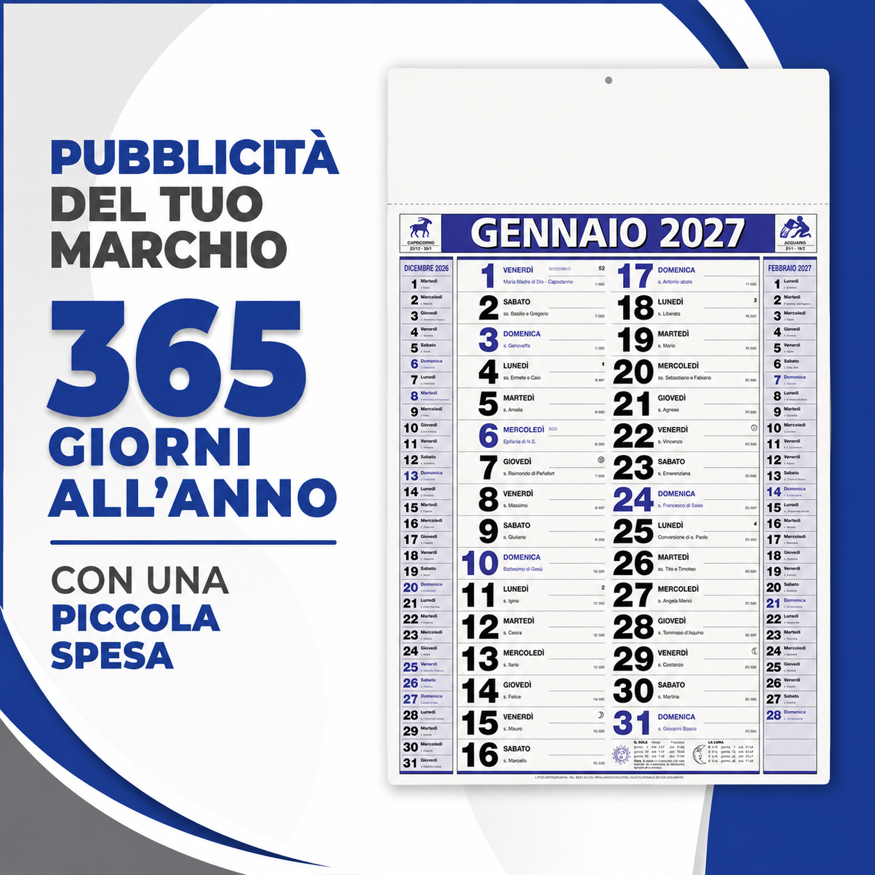 Calendario olandese personalizzato 2027 Elegant