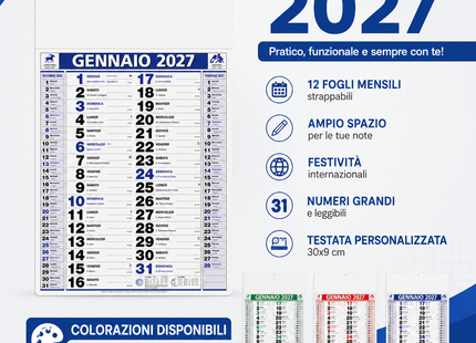 Calendario olandese personalizzato 2027 Elegant