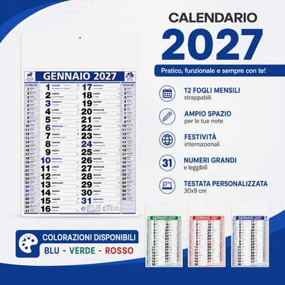 Calendario olandese personalizzato 2027 Elegant