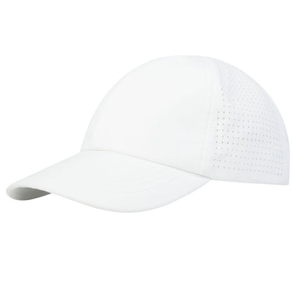 Cappellino cool-fit a 6 pannelli in materiale riciclato certificato GRS Mica - Bianco