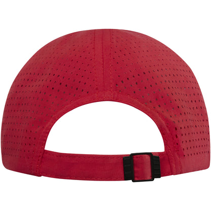 Cappellino cool-fit a 6 pannelli in materiale riciclato certificato GRS Mica - Rosso