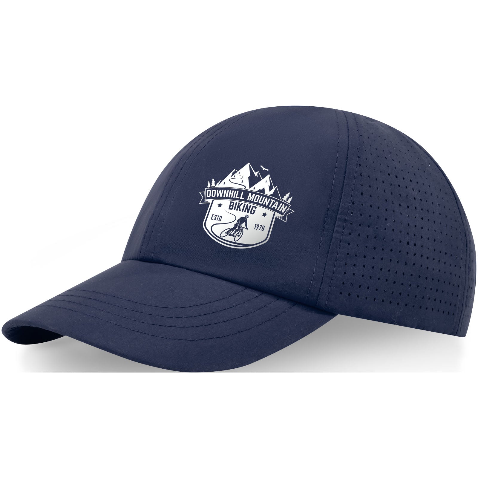 Cappellino cool-fit a 6 pannelli in materiale riciclato certificato GRS Mica - Navy