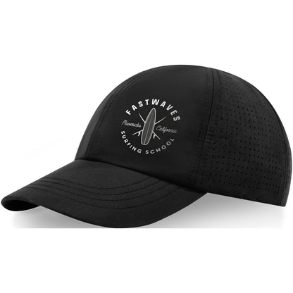 Cappellino cool-fit a 6 pannelli in materiale riciclato certificato GRS Mica - Nero