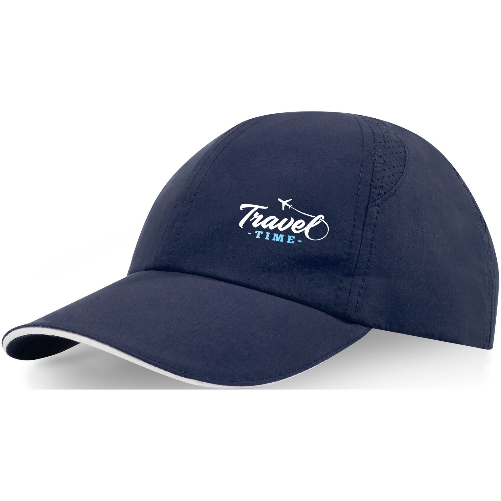 Cappellino cool-fit sandwich a 6 pannelli in materiale riciclato certificato GRS Morion - Navy