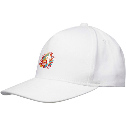 Cappellino in tessuto riciclato Aware™ a 5 pannelli Onyx - Bianco