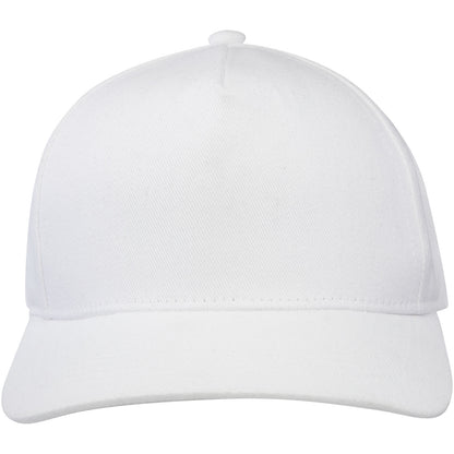 Cappellino in tessuto riciclato Aware™ a 5 pannelli Onyx - Bianco