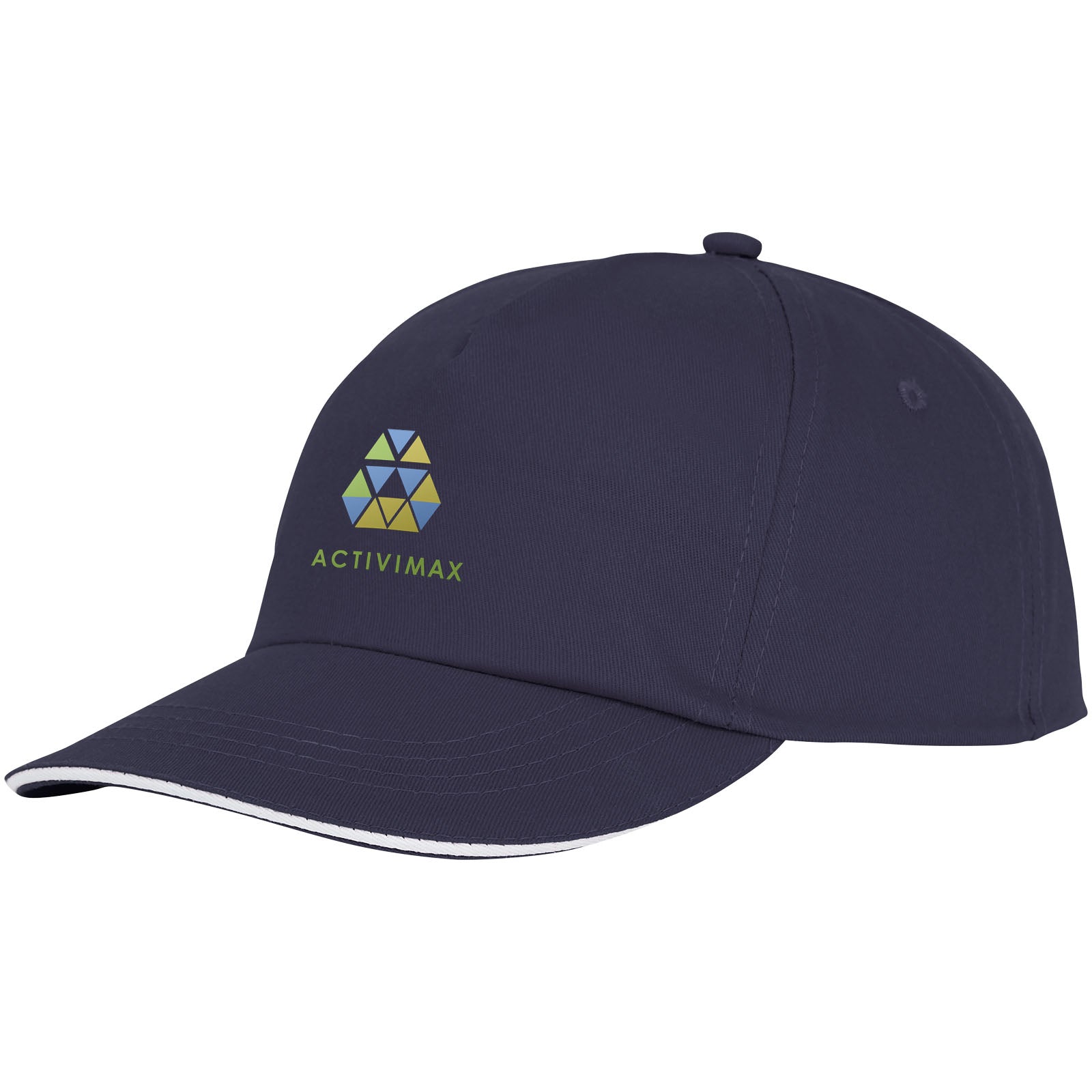 Cappellino con visiera sandwich Styx a 5 pannelli - Navy