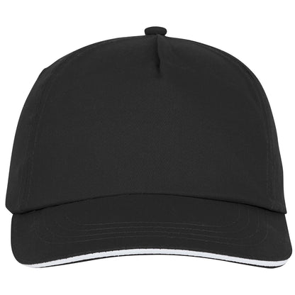 Cappellino con visiera sandwich Styx a 5 pannelli - Nero