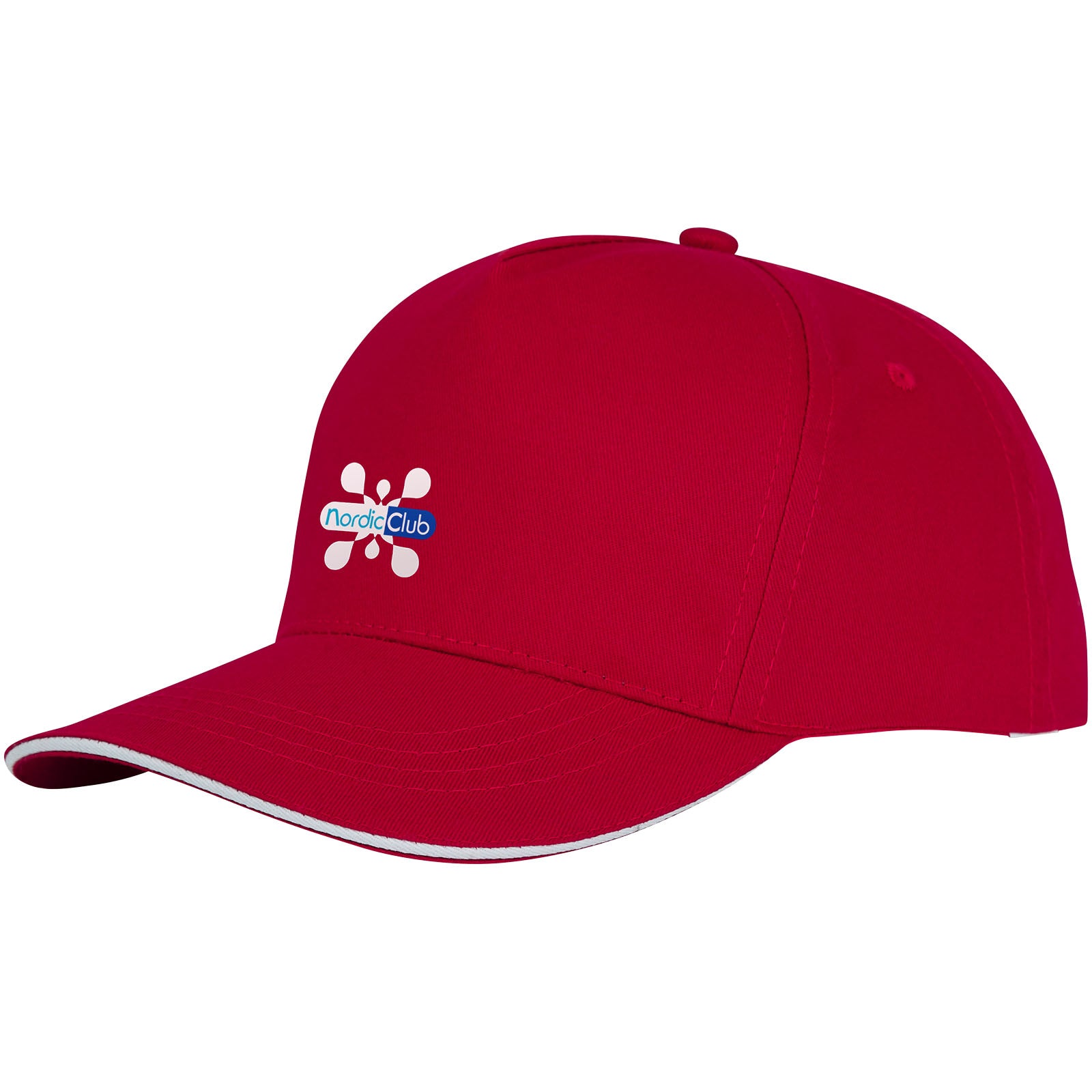 Cappellino con visiera sandwich Ceto a 5 pannelli - Rosso