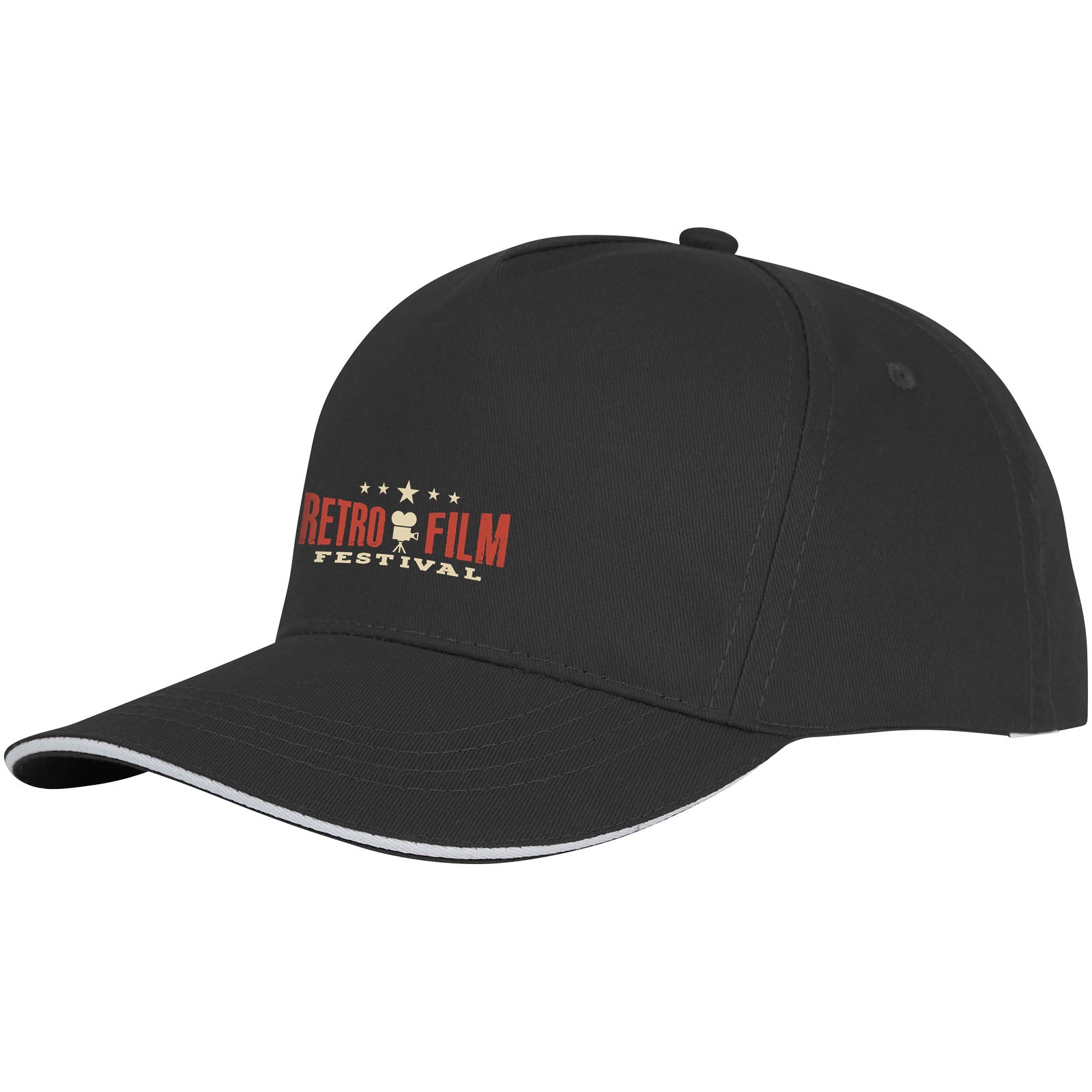 Cappellino con visiera sandwich Ceto a 5 pannelli - Nero