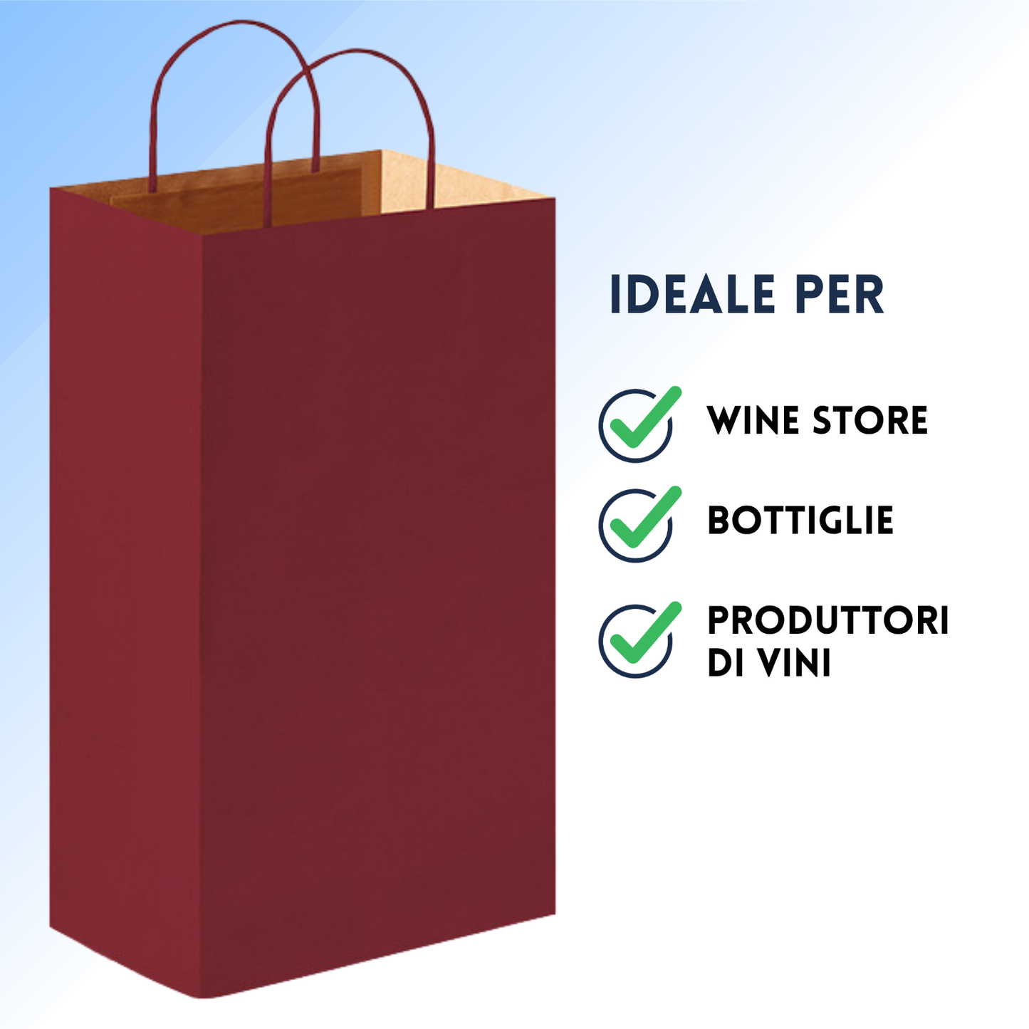 Shopper in carta personalizzate per bottiglie doppia 18x8x39 cm | Cod. PG016
