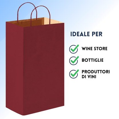 Shopper in carta personalizzate per bottiglie doppia 18x8x39 cm | Cod. PG016