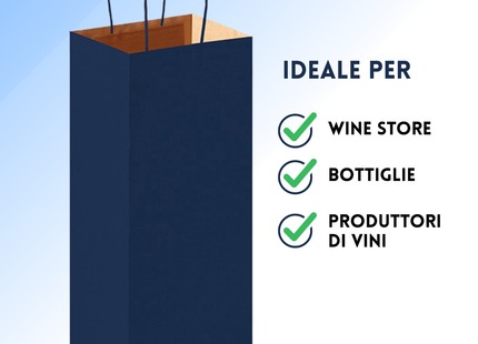 Shopper in carta personalizzate per bottiglie 14x8,5x39,5 cm | Cod. PG018