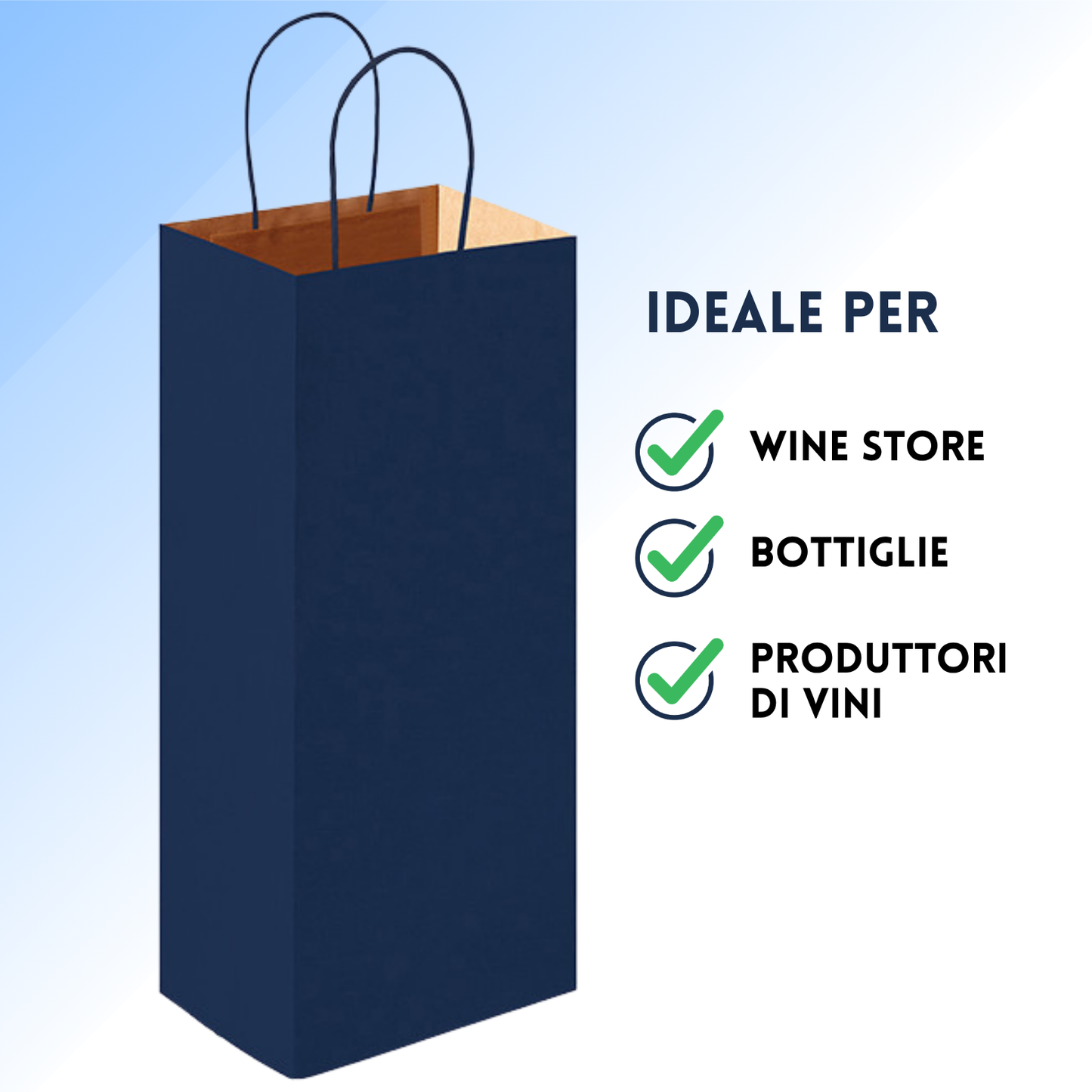 Shopper in carta personalizzate per bottiglie 14x8,5x39,5 cm | Cod. PG018