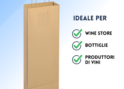 Shopper in carta personalizzate per bottiglie 14x8,5x39,5 cm | Cod. PG020