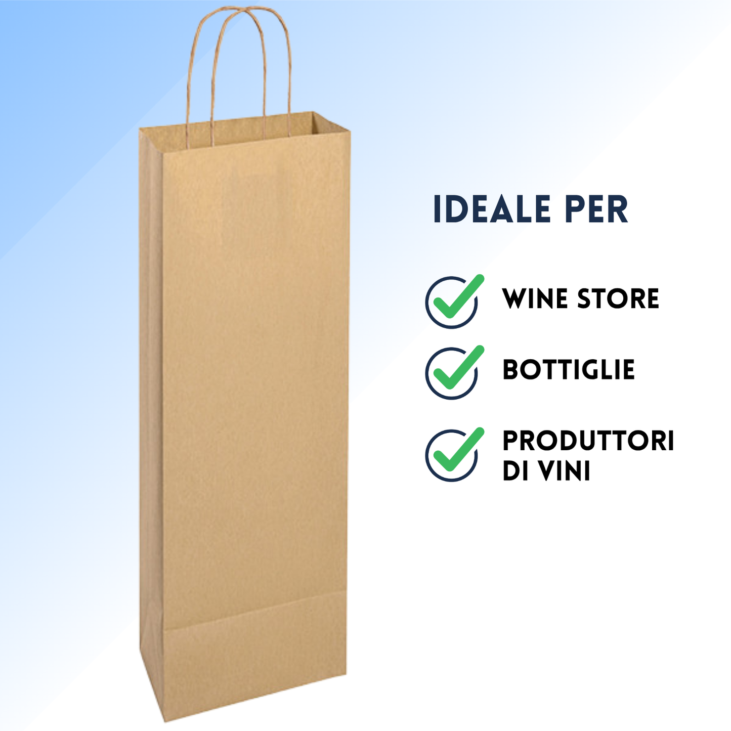 Shopper in carta personalizzate per bottiglie 14x8,5x39,5 cm | Cod. PG020