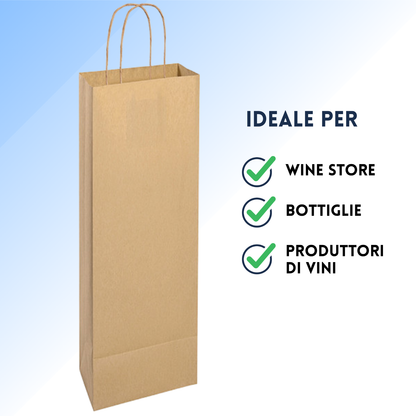 Shopper in carta personalizzate per bottiglie 14x8,5x39,5 cm | Cod. PG020