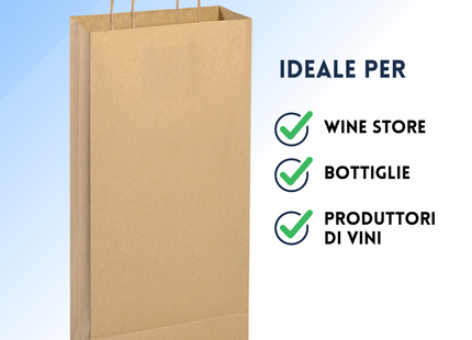 Shopper in carta personalizzate per bottiglie doppia 18x8x39 cm | Cod. PG021