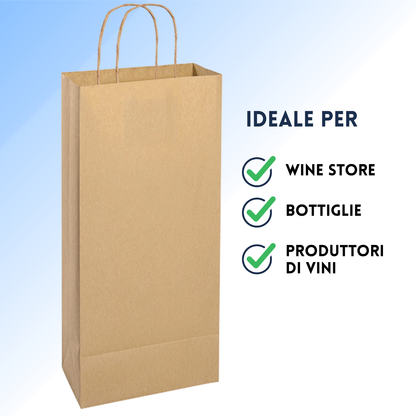 Shopper in carta personalizzate per bottiglie doppia 18x8x39 cm | Cod. PG021