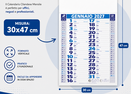 Calendario olandese personalizzato 2027 Medium